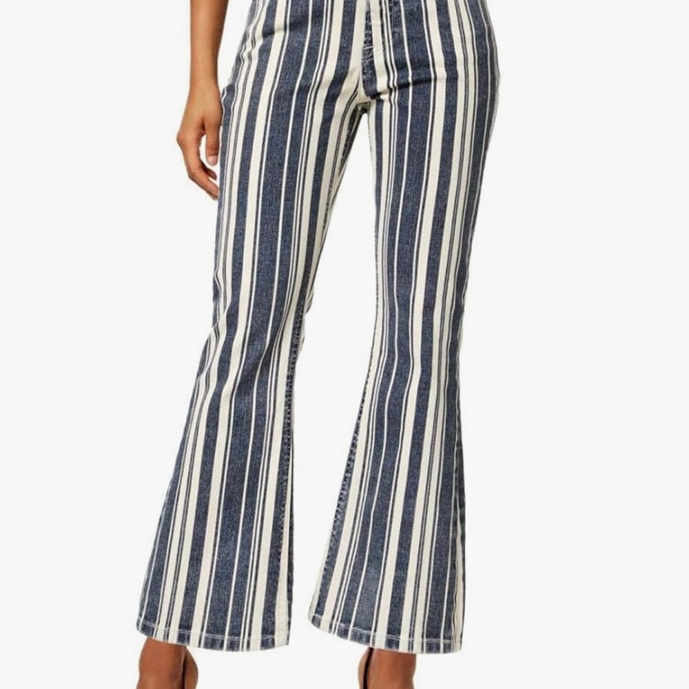 Lucky Brand Bridgette Mini Boot Blue and White Striped